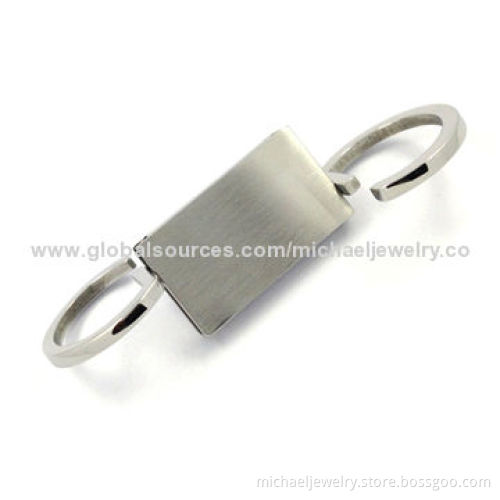 Stainless steel key chains with both high polished and brushed, simple and stylish design